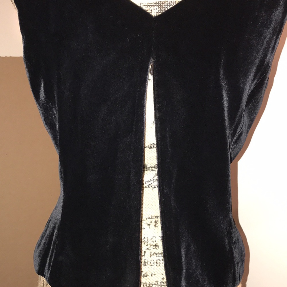 Vintage Anne Taylor black velvet sleeveless top size 6 NWT - Picture 4 of 12